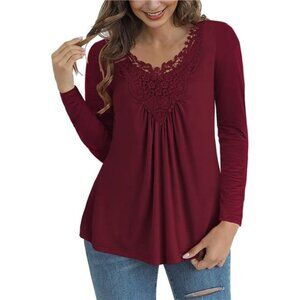 Women's Plus Size Tops Casual Blouse Short Sleeve Lace Crochet Tunic